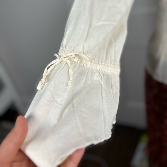 Vintage Late 90s/Y2K DKNY Jeans Cotton Crochet Peasant Blouse - Picture 6 of 15